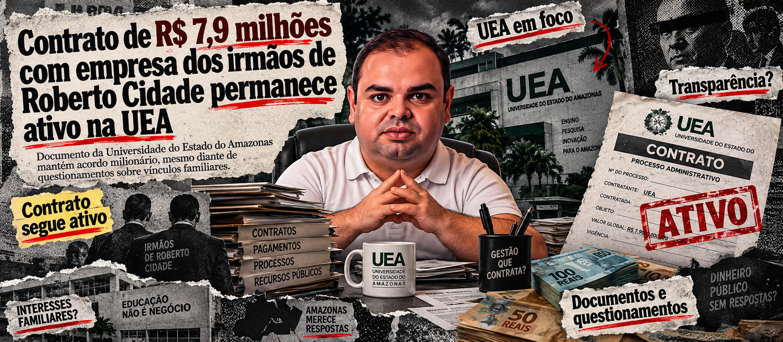 Contrato com irmãos de Roberto Cidade recebe reajuste e chega a R$ 7,9 milhões